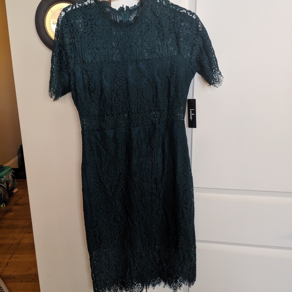 Lulu's High Neck Lace Dress